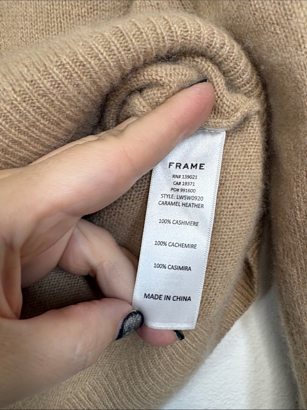 Frame Caramel Cashmere Puffed Ruched Sleeve Long Sleeve Sweater Women Size S - Picture 3 of 4